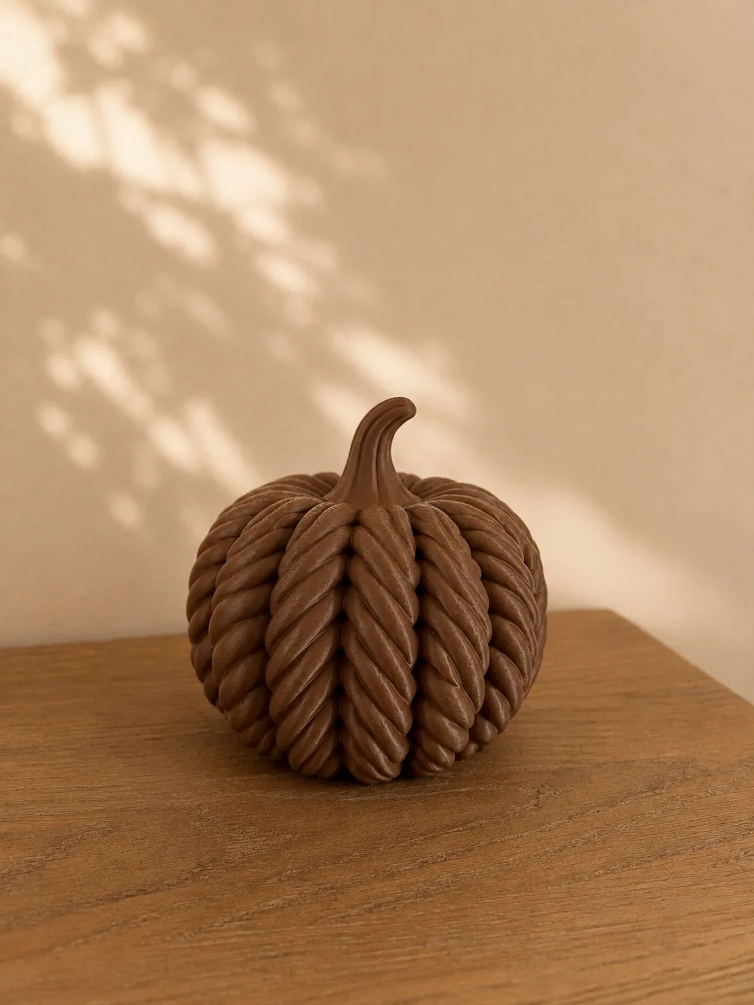 Sculpture de Citrouille Torsadée Marron — Objet déco