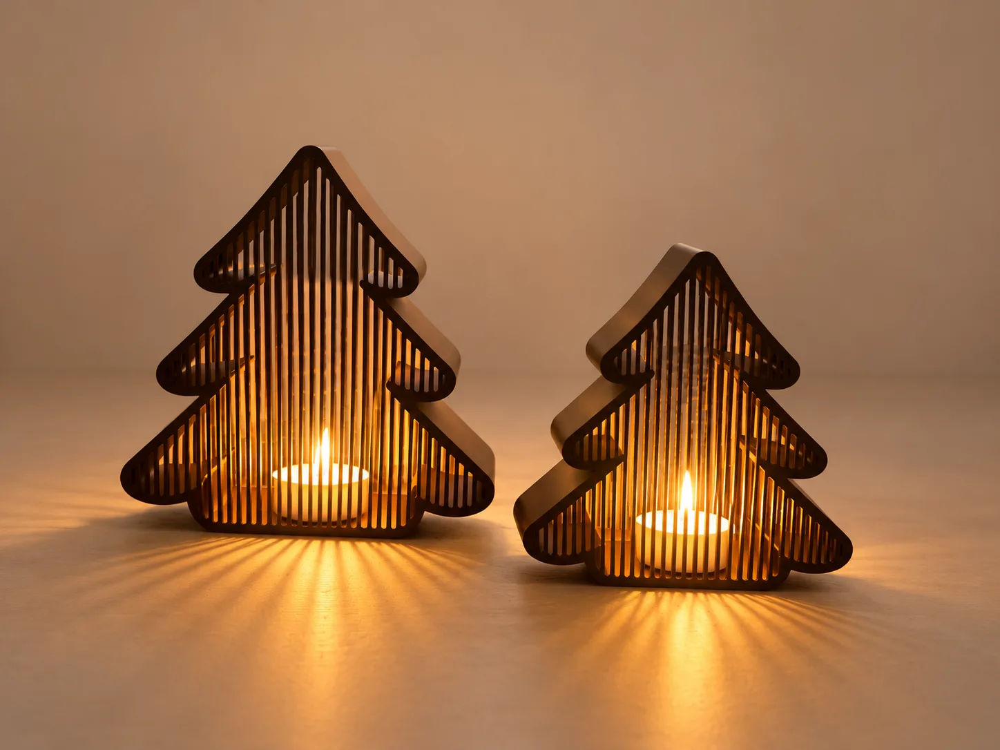 Duo de sapins lignés — Photophores