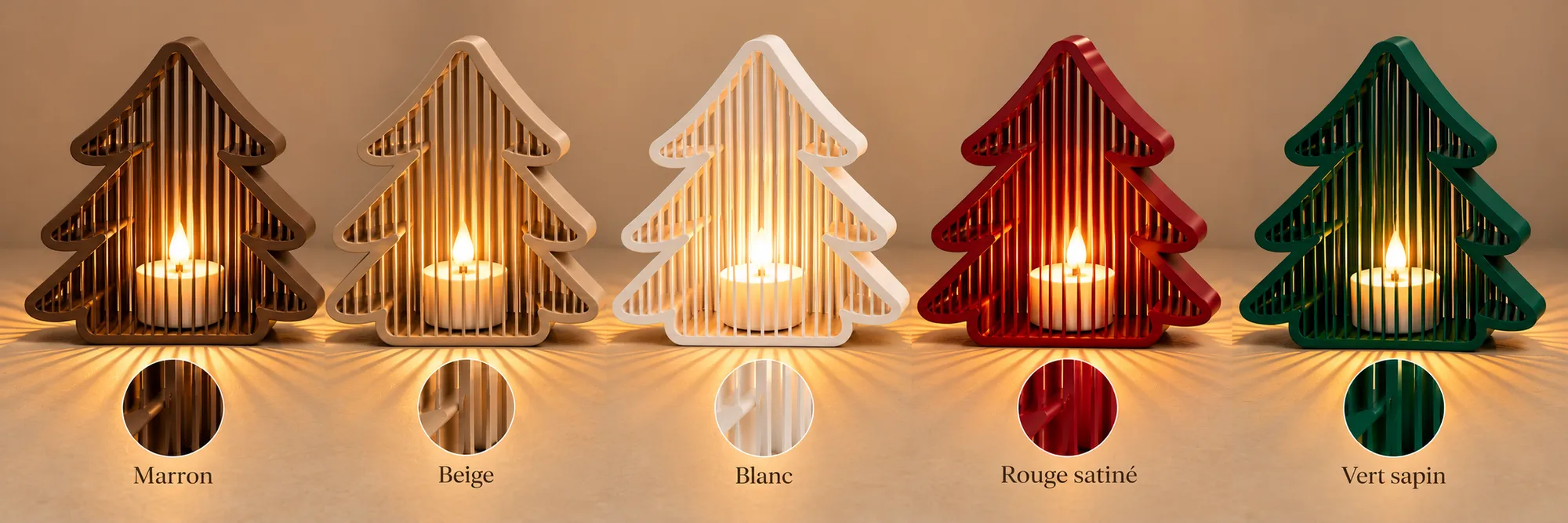 Duo de sapins lignés — les coloris