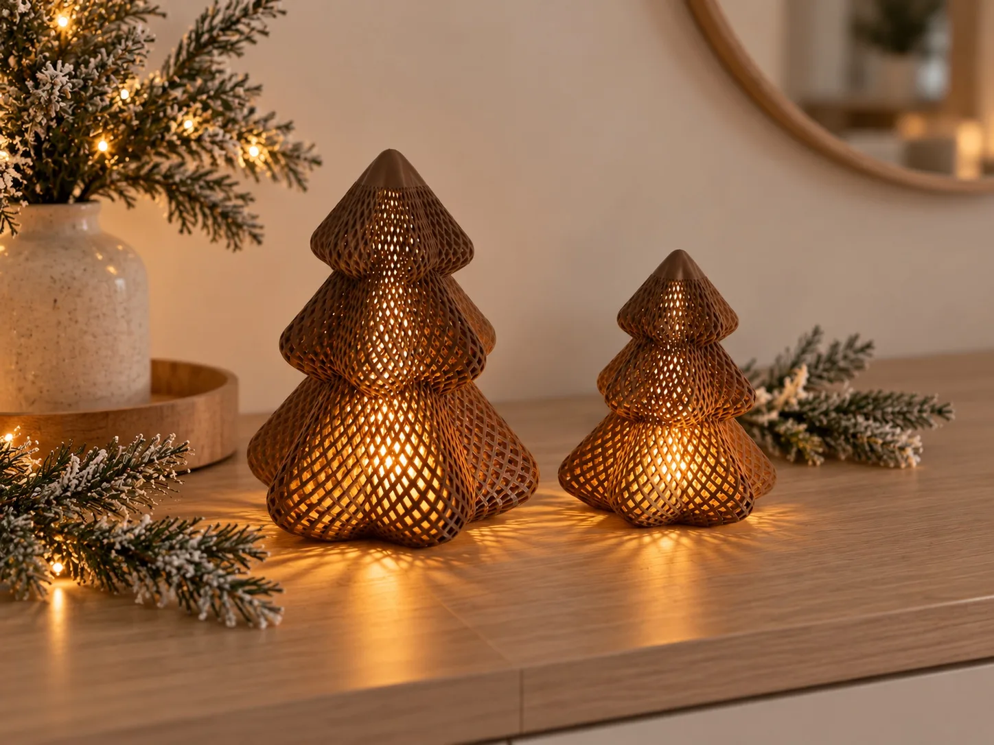 Duo de sapins ajourés — Photophores