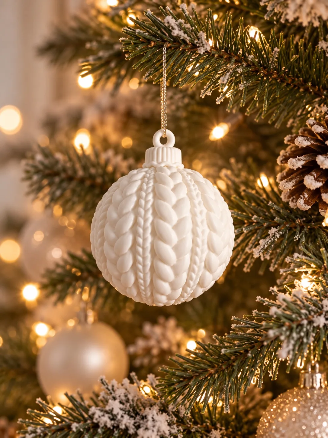 Boule de Noël effet tricotté — Boule de Noël