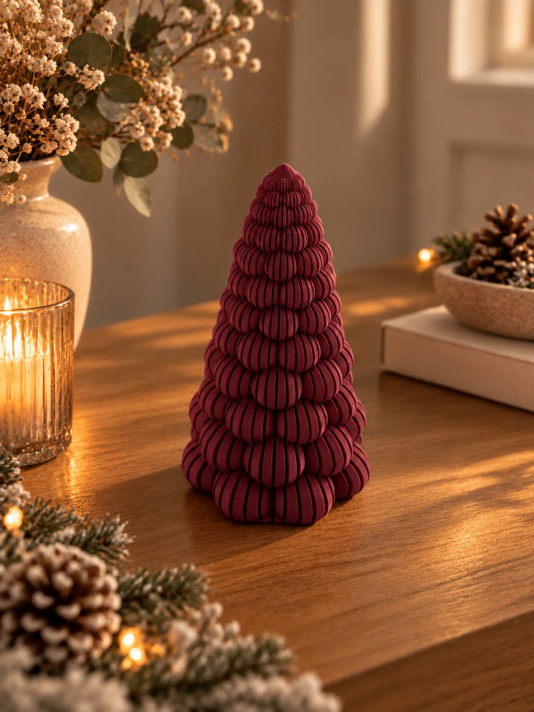 Sapin décoratif à boules lignées — Décoration