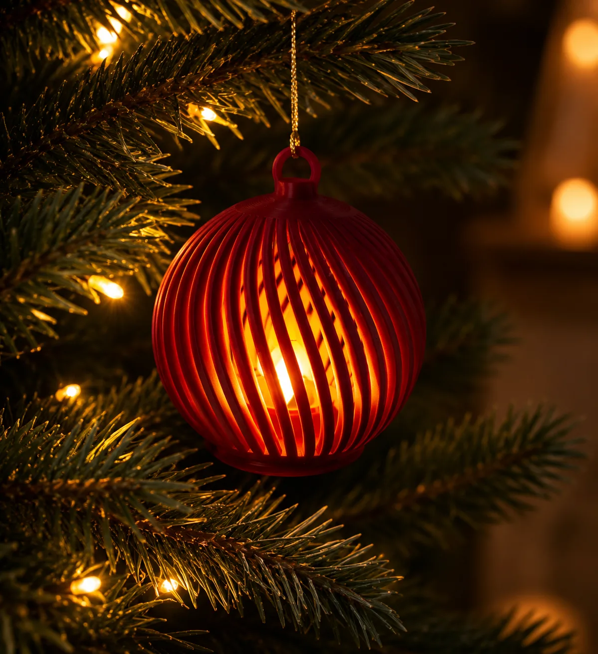 Boule de Noël illuminée — Décoration sapin